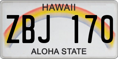 HI license plate ZBJ170