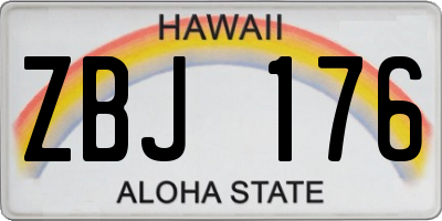 HI license plate ZBJ176