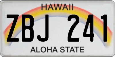 HI license plate ZBJ241
