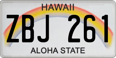 HI license plate ZBJ261