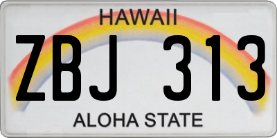 HI license plate ZBJ313