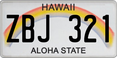 HI license plate ZBJ321