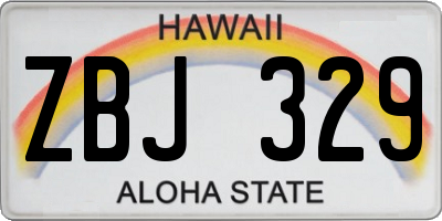 HI license plate ZBJ329