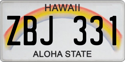 HI license plate ZBJ331