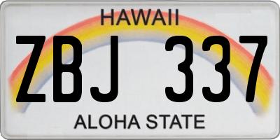 HI license plate ZBJ337