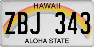 HI license plate ZBJ343