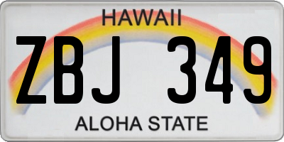 HI license plate ZBJ349