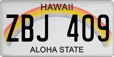 HI license plate ZBJ409