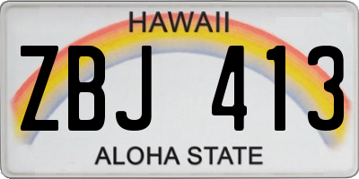 HI license plate ZBJ413
