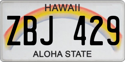 HI license plate ZBJ429