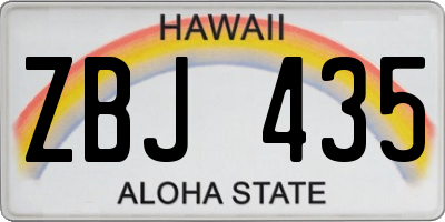 HI license plate ZBJ435