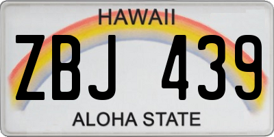 HI license plate ZBJ439
