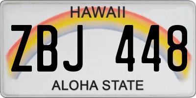 HI license plate ZBJ448