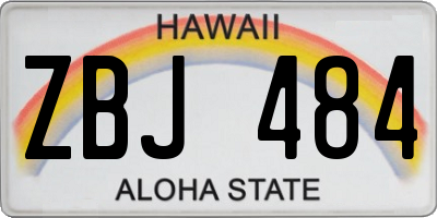 HI license plate ZBJ484