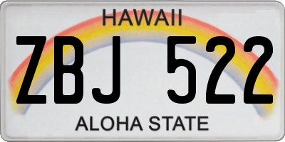 HI license plate ZBJ522