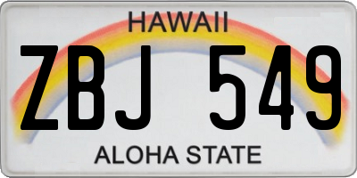 HI license plate ZBJ549