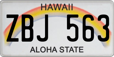 HI license plate ZBJ563