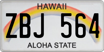 HI license plate ZBJ564