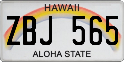 HI license plate ZBJ565