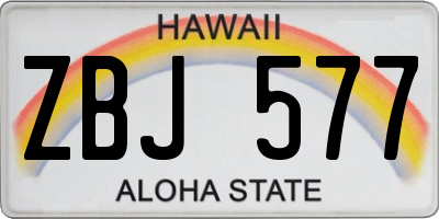 HI license plate ZBJ577