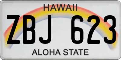 HI license plate ZBJ623