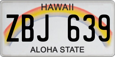 HI license plate ZBJ639