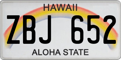 HI license plate ZBJ652