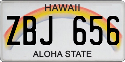 HI license plate ZBJ656