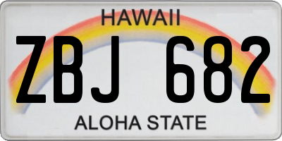 HI license plate ZBJ682