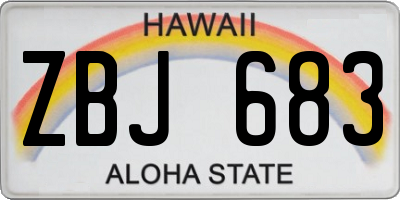 HI license plate ZBJ683