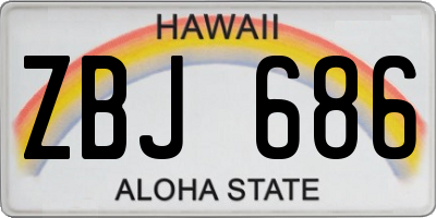 HI license plate ZBJ686