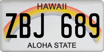 HI license plate ZBJ689