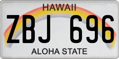 HI license plate ZBJ696