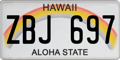 HI license plate ZBJ697