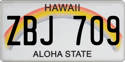 HI license plate ZBJ709