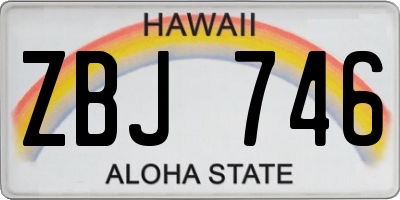 HI license plate ZBJ746