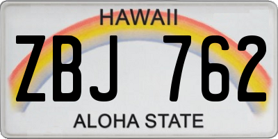 HI license plate ZBJ762