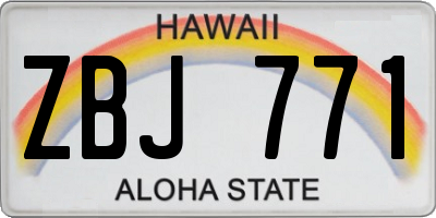 HI license plate ZBJ771