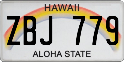 HI license plate ZBJ779