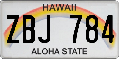 HI license plate ZBJ784