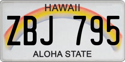 HI license plate ZBJ795