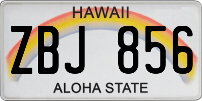 HI license plate ZBJ856