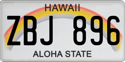 HI license plate ZBJ896