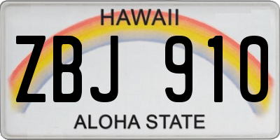 HI license plate ZBJ910