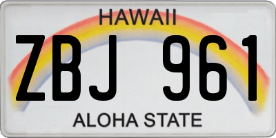HI license plate ZBJ961