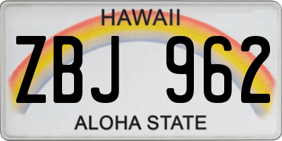 HI license plate ZBJ962