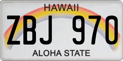 HI license plate ZBJ970