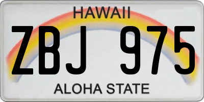HI license plate ZBJ975