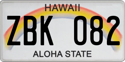 HI license plate ZBK082