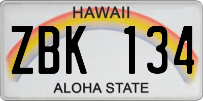 HI license plate ZBK134